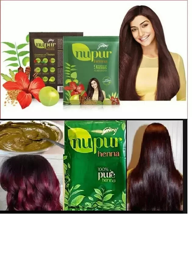 Godrej Nupur Heena Hair Colour 120g – 100% Pure Henna Powder for