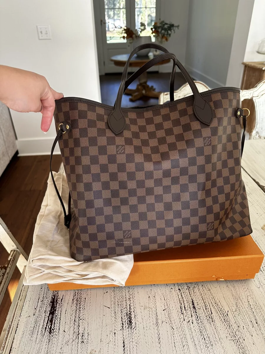 Louis Vuitton Neverfull mm Damier Ebene Tote Bag