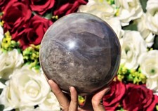 Duży 145mm naturalny szary niebieski chalcedon - naturalne skały i minerały...