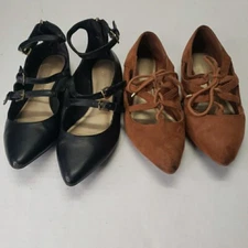 Lot (2) Christian Siriano for Payless Point Toe Flat Women's Shoes Size 6