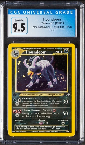 2001 Houndoom Pokemon Neo Discovery 4 1st Edition Holo CGC 9.5