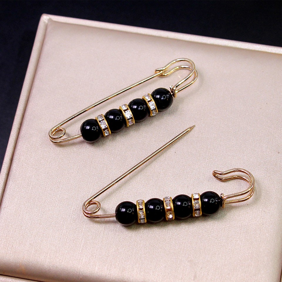 Pearl Safety Pin Brooch Fashion Jewelry Brooches Set of 8 Pant Waist