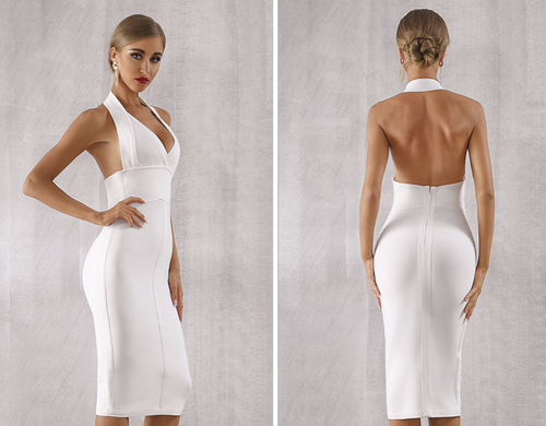 HALTER NECK DRESS COUTURE BANDAGE DRESS 
