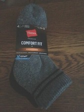 HANES PREMIUM Mens Socks Ankle Wicking Cools Cushioned Breathable X-Temp 4 Pair