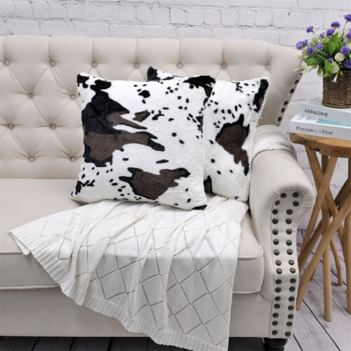 Cow Print Faux Fur Throw Blanket Double-Sided - Warm Fluffy Blanket Farmhouse - Picture 72 of 78