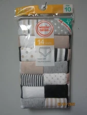 Wonder Nation Youth Girls' 14-Pack Multi-Color Briefs Underwear Size 10