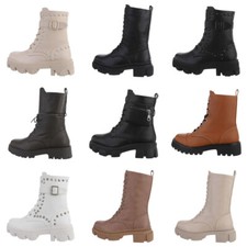 Plateaustiefeletten Damenschuhe 1095 Ital-design