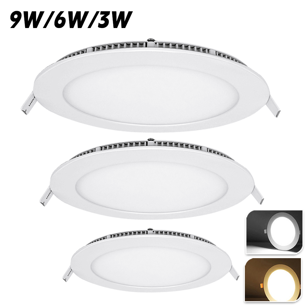 Recessed LED Ceiling Lights Ultra Slim Round Square Panel Downlight