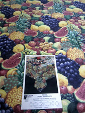 Vtg Tablecloth NEW Tropical Fruit Pineapple Easy Care 58 X 108 Foreston Trend