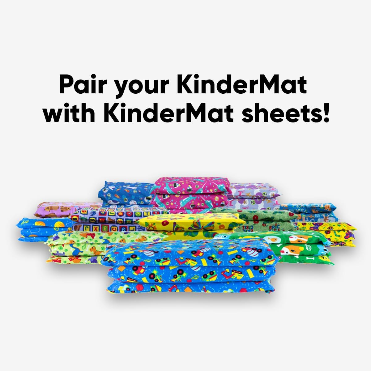 CASE12 PACK KinderMat, 1" Thick, 4Section Rest Mat, 45" x 19" x 1
