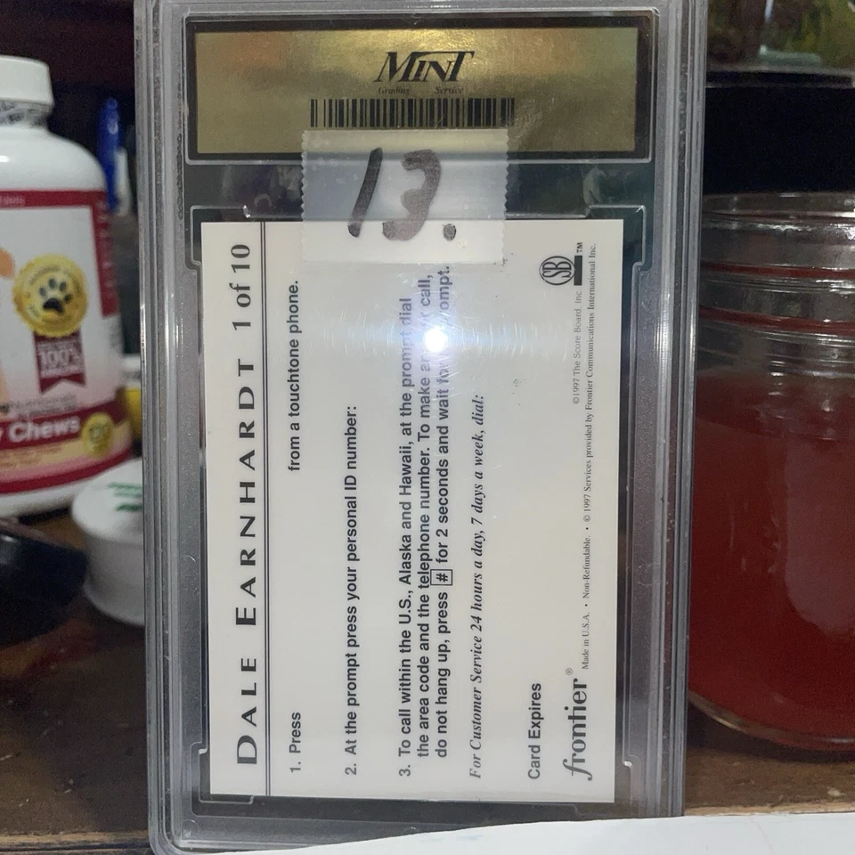 1997 Scoreboard Racing IQ #1 Dale Earnhardt  Un- Issued Phone Card 50541958 - Image 2 of 2