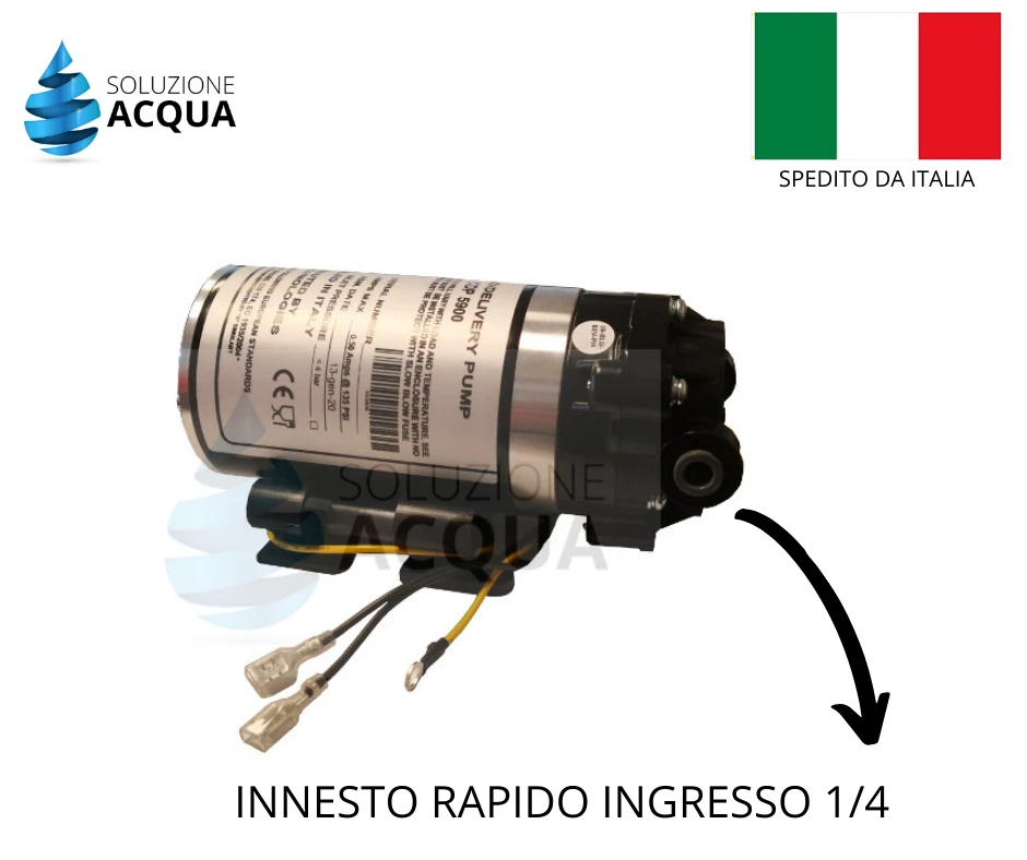 POMPA BOOSTER AQUATEC CDP 5800 5900 o DDP 8800 OSMOSI INVERSA 1/4 INNESTO RAPID