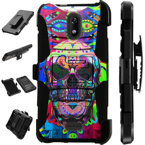 Luxguard For AT&T FUSION Z / MOTIVATE Phone Case Holster Cover TATTOO SKULL