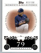 2008 Topps Moments and Milestones #87 Johan Santana 150 (ref 155339)