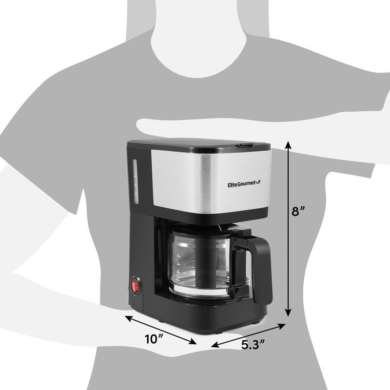 5-Cup Coffeemaker Compact Brew Pause N Serve Reusable Filter Easy Clean