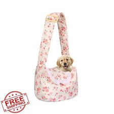 Small Dog Cat Carrier Bag Red Floral Purse 5-15 Lbs Pet Travel