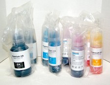 T502 Ink Refill Bottles compat. for many Eco Tank systems Not Sublimation 8 pk