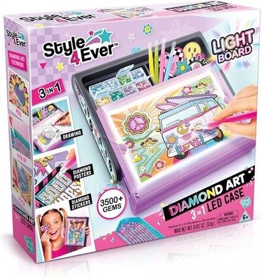 Style 4 Ever Diamond Art Studio. 3 in 1 LED case W/ Light up Board. Create
