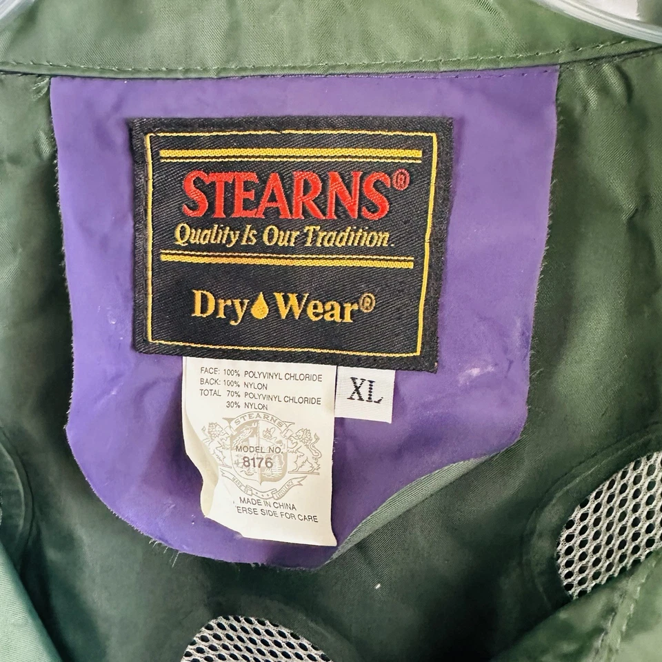 Stearns Purple Green Rain Gear Jacket And Pants Set Men’s Size XL - Image 2 of 4
