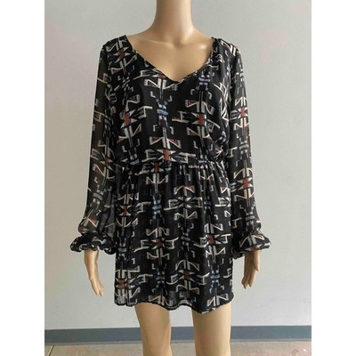 leather mini dress long sleeve Black Faux Leather Half Puff Sleeve Mini Dress