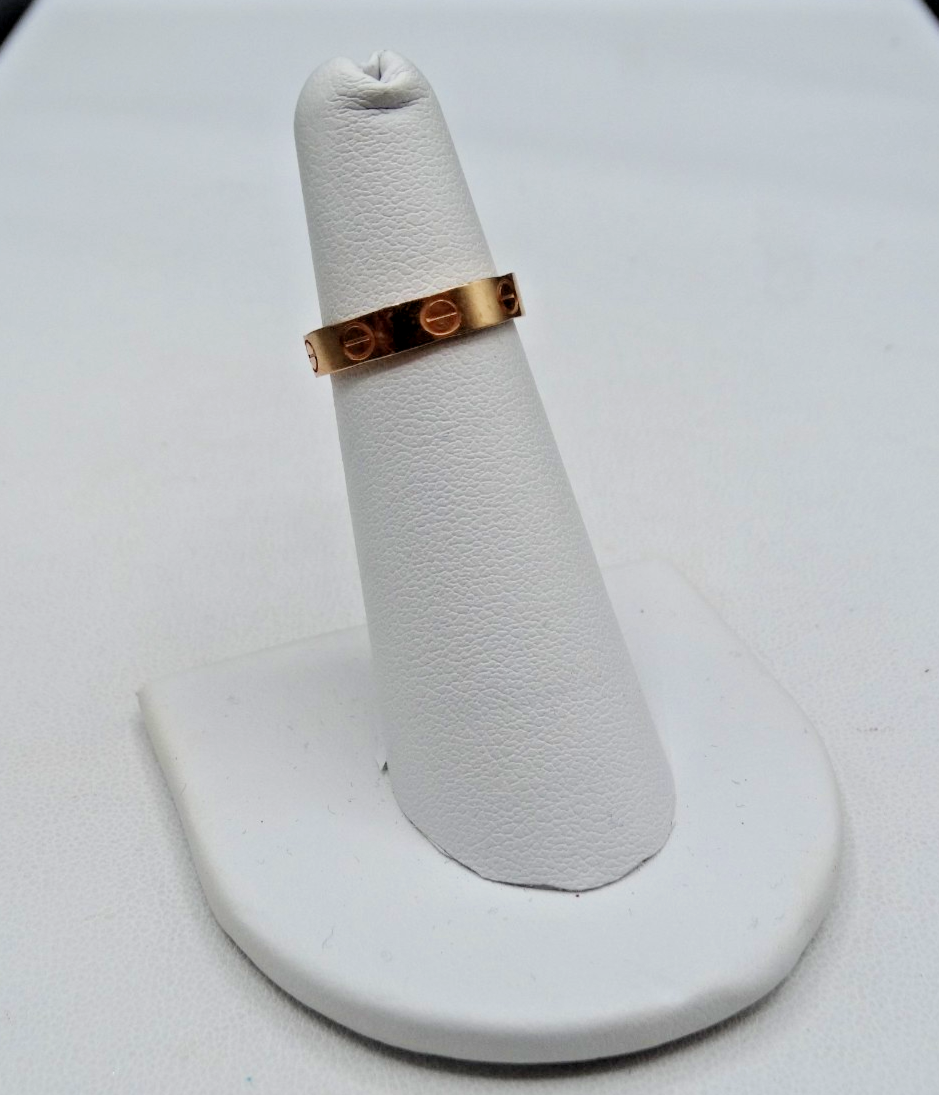 Cartier Love Ring 4mm Rose Gold 750 Ring Size 5 with box | eBay