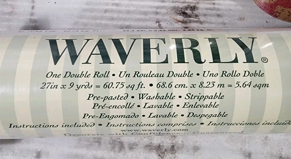 Waverly Wallpaper 27" By 9 Yd Pattern 5508124 New LOT OF 3 Gold Burgundy Damask - Image 3 of 4