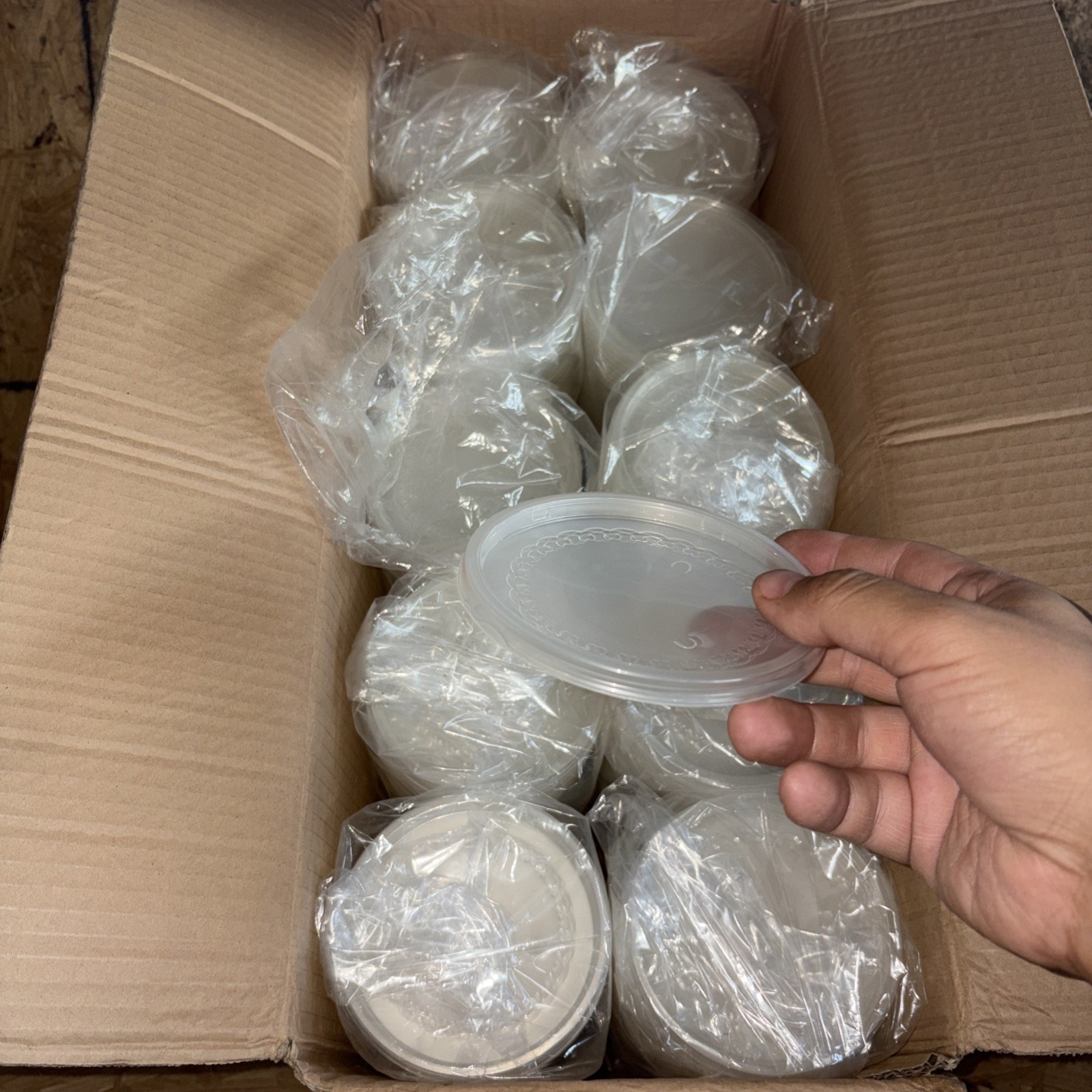 1000pcs Bulk Microwavable Plastic Deli Container Lids Clear Vented Soup Cup Lids
