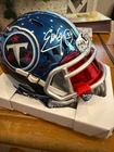 Eddie George Autographed Titans Chrome Mini Football Helmet - BAS COA (W/Ink)