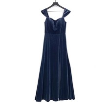 JENNY YOO Collections Issa Off-The-Shoulder Stretch Velvet Gown Dusty Blue 8