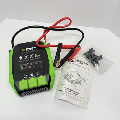 Green Fuel 1000W Power Inverter 12V DC to 120V AC Modified Sine Wave w/ USB