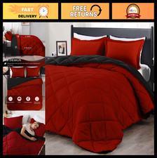 California King Comforter Set - Red  Black Soft Bedding, 3 Pieces, All Seasons