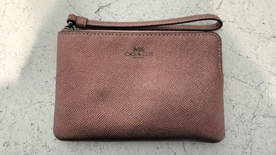 Coach Metallic Leather Zip Wristlet Pouch Wallet 58423B 4x6''