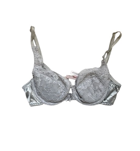 Womens Vintage Victorias secret heather gray lace bra Size 34B