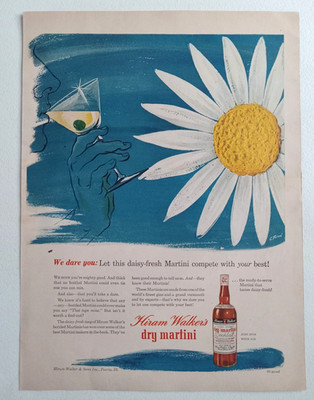 1946 Hiram Walker  & Sons, Inc. Print Ad Bottled Dry Martini Cocktail Daisy