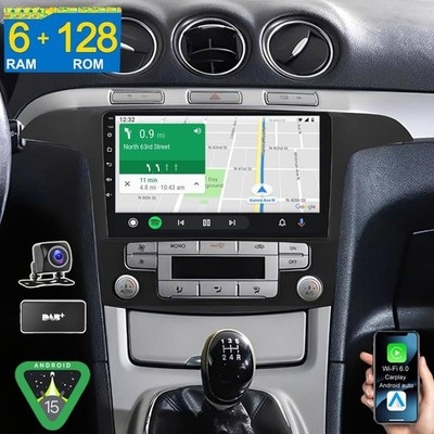 DAB+ 6+128G 8-Kern Für Ford S-Max WA6 2006-2015 Carplay Android 15 Autoradio Kam