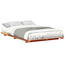 Image of Bed Frame Solid Pine Wood Platform Bedroom Furniture Modern Setup Home  vidaXL