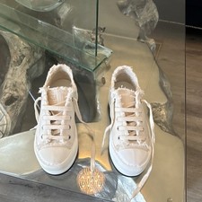 Christian Dior Beige Low Top Lace-Up Sneakers Solid Pattern Unisex Adults
