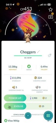 Pokemon Go PTC - Shiny Chespin Mega Evolution Evo Background *2026 New BG*