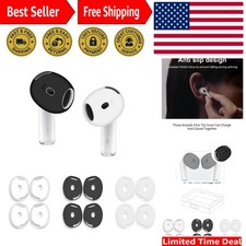 Flexible Replacement Ear Covers for AirPods 4 - 6 Pairs in Stylish Black  White
