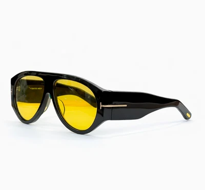Lunettes de soleil Tom Ford Bronson TF1044 noir/jaune 60-12-140 mm neuves - Photo 1/4