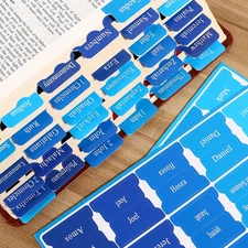 90 Pieces Bible Dividers Tabs, Blue Laminated Large Print Bible Bookmarks Index