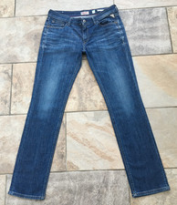 Womens Replay WV559 PEARL Slim Straight Fit Blue Stretch Denim Jeans - W32 L32
