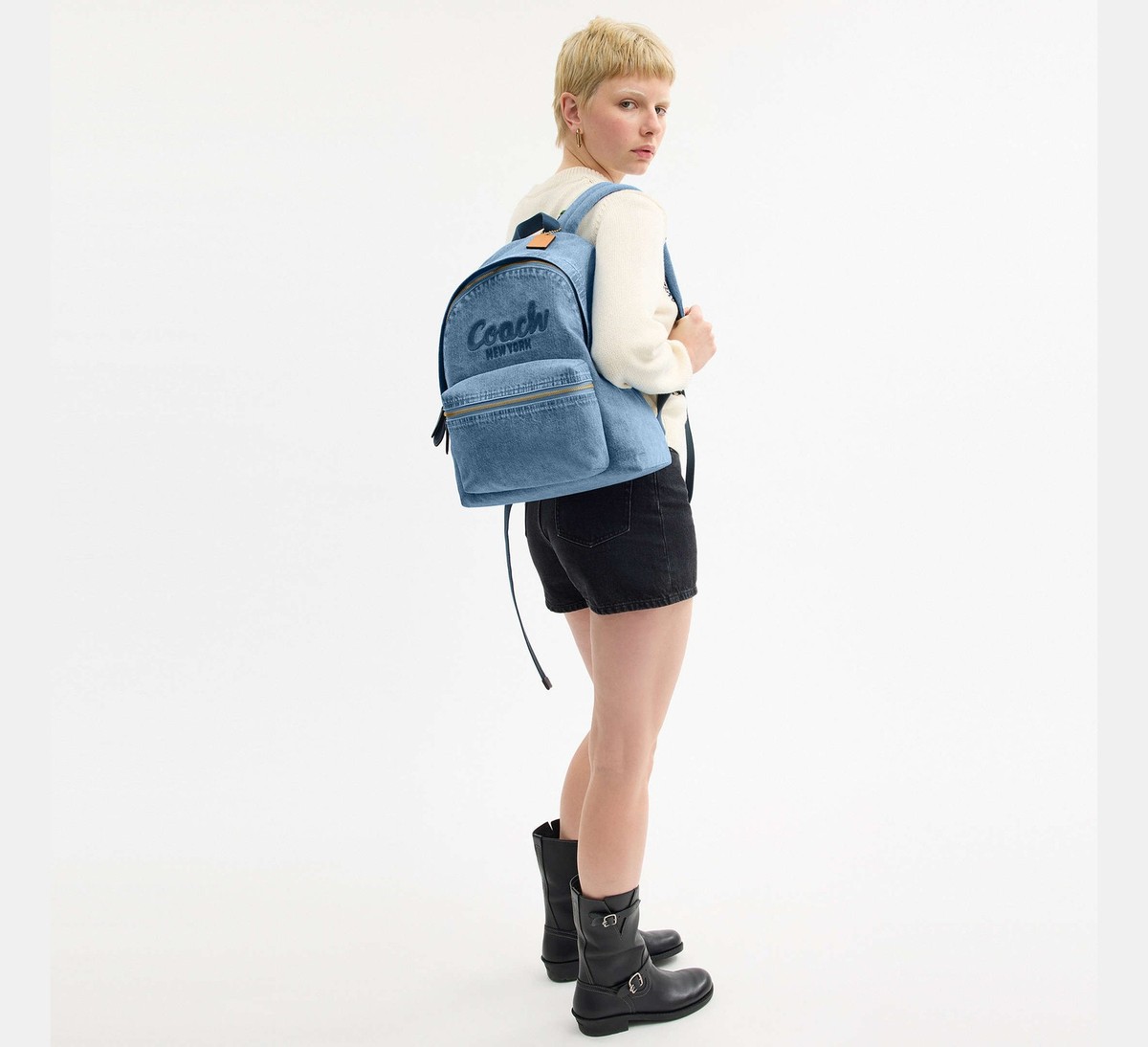 コーチ COACH カーゴ CAT43　SV/Blue リュック　青　ブルー COACH Cargo Denim Backpack ~NWT~ CAT43 Indigo | eBay