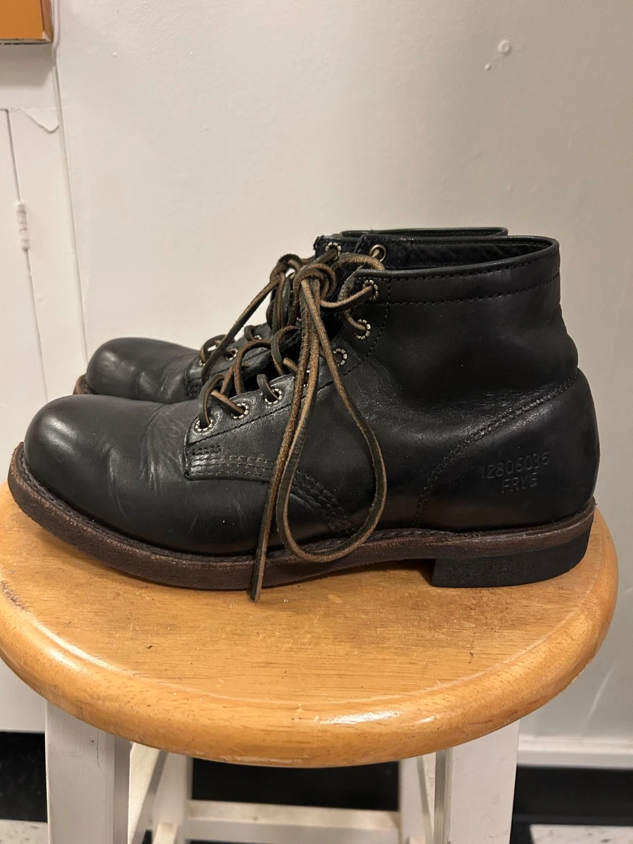 Frye classic style men\'s black distressed leather steel toe boots Size 13 Frye Men main image 3