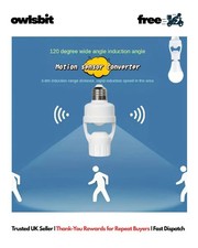 Motion Sensor Socket with Infrared Sensor & Adjustable Switch - E27 Bulb Base UK