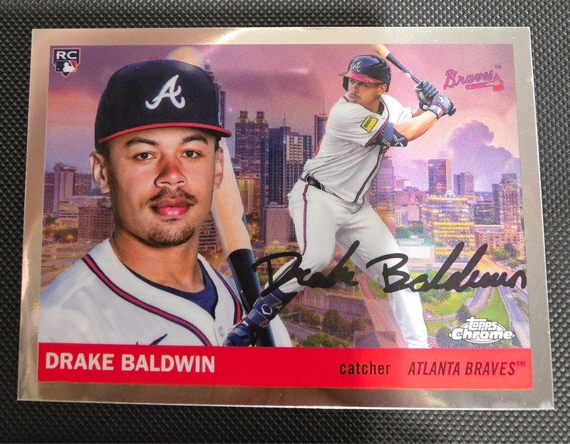 2025 Topps Chrome Platinum Anniversary 1955 City Variation SSP of Drake Baldwin
