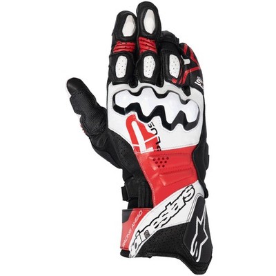 Alpinestars GP Plus R V3 Handschuhe Schwarz/Weiss/Hellrot Motorrad Handschuhe
