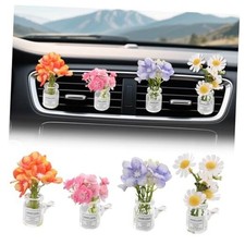 4 Pack Cute Flowers Car Vent Clips,Daisies Trumpet Flowers Air Vent Clips