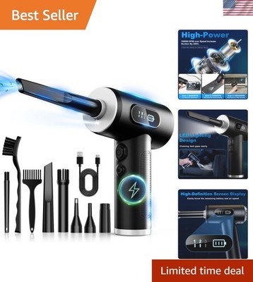 Multi-Purpose Electric Air Duster - 100000RPM & 3 Gear Airflow with LED Light
