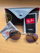 Ray Ban Round Metal RB3447 51 21 140 Gold Tone sunglasses made Italy